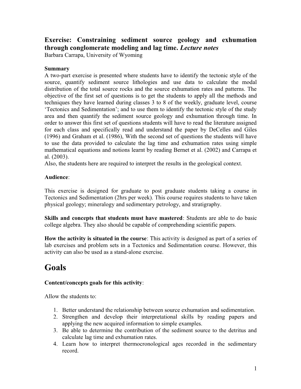 Constraining Sediment Source Geology and Exhumation Through Modeling Conglomerate and Lag