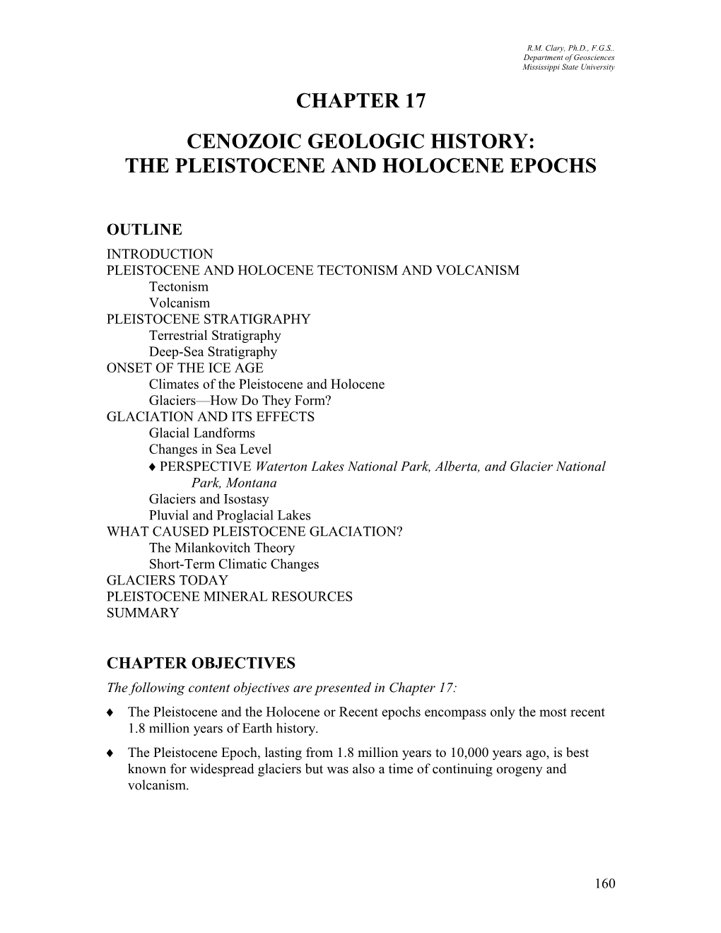 The Pleistocene and Holocene Epochs