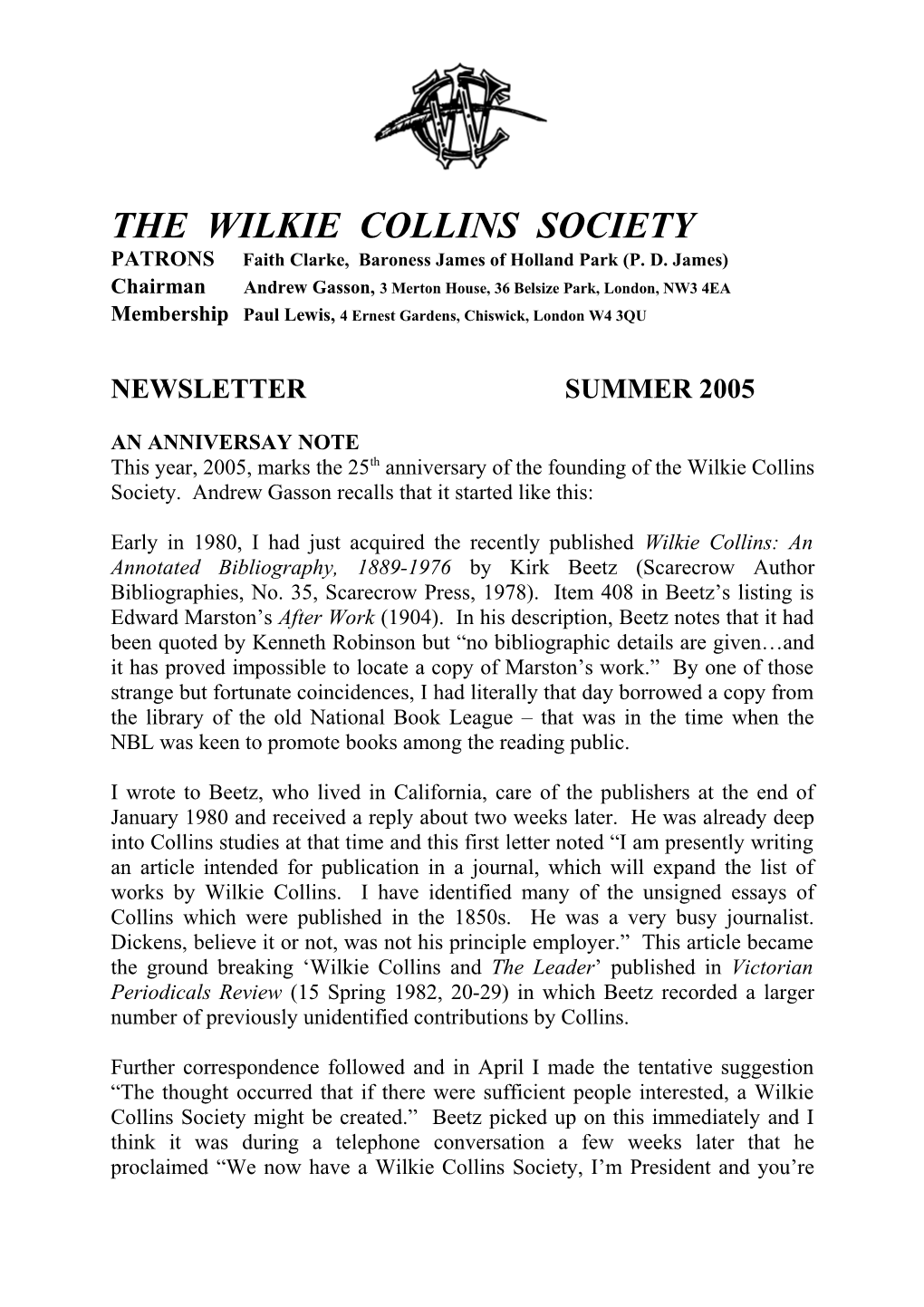 The Wilkie Collins Society