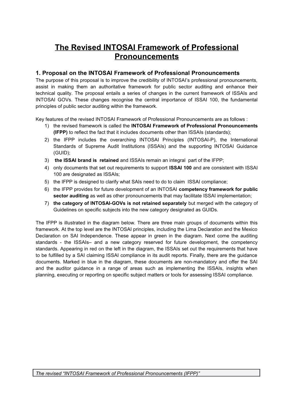 The Revised INTOSAI Framework of Professional Pronouncements
