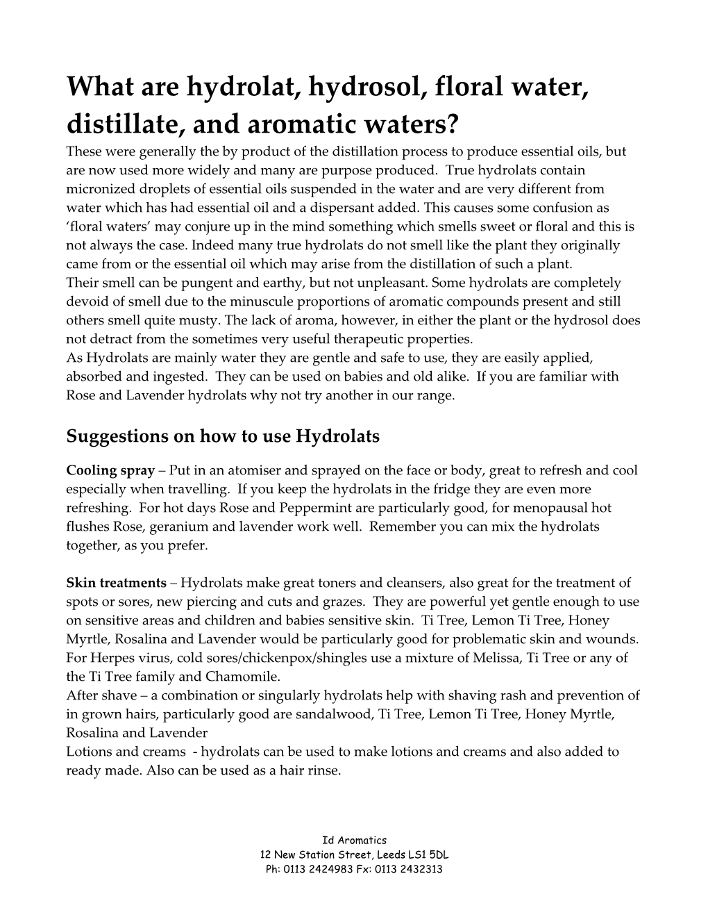 What Are Hydrolat, Hydrosol, Floral Water, Distillate, and Aromatic Waters