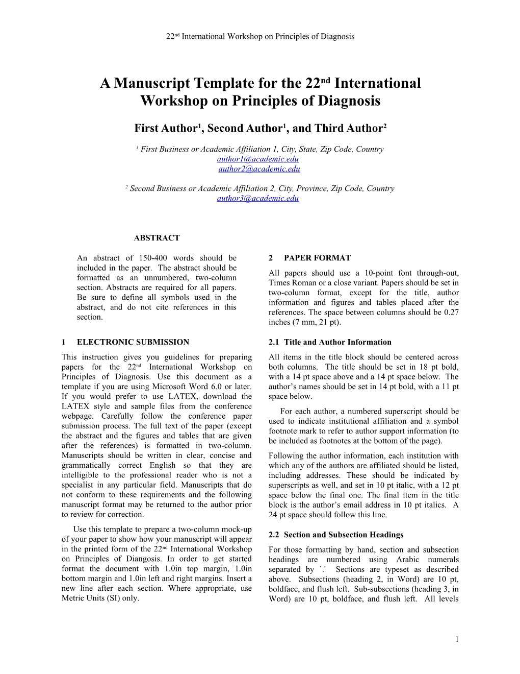 A Manuscript Template for the Annual Conference of Prognostics and Health Management Society