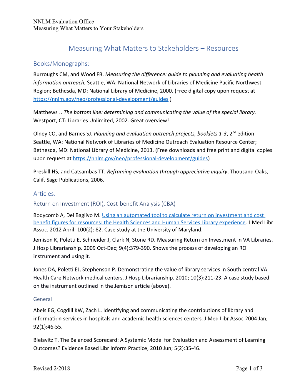 Measuring What Matters to Stakeholders Resources