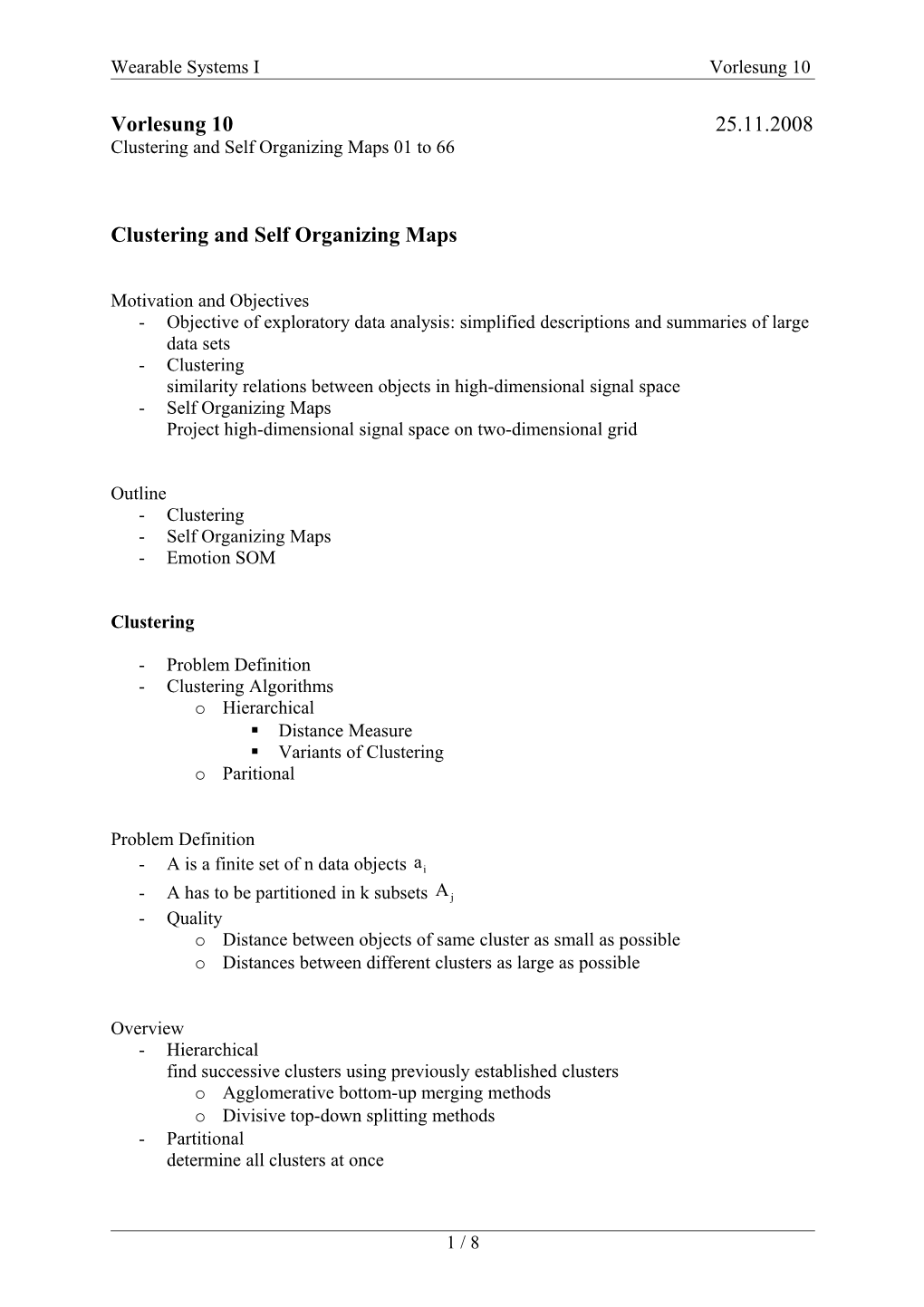 Clustering and Self Organizing Maps 01 to 66