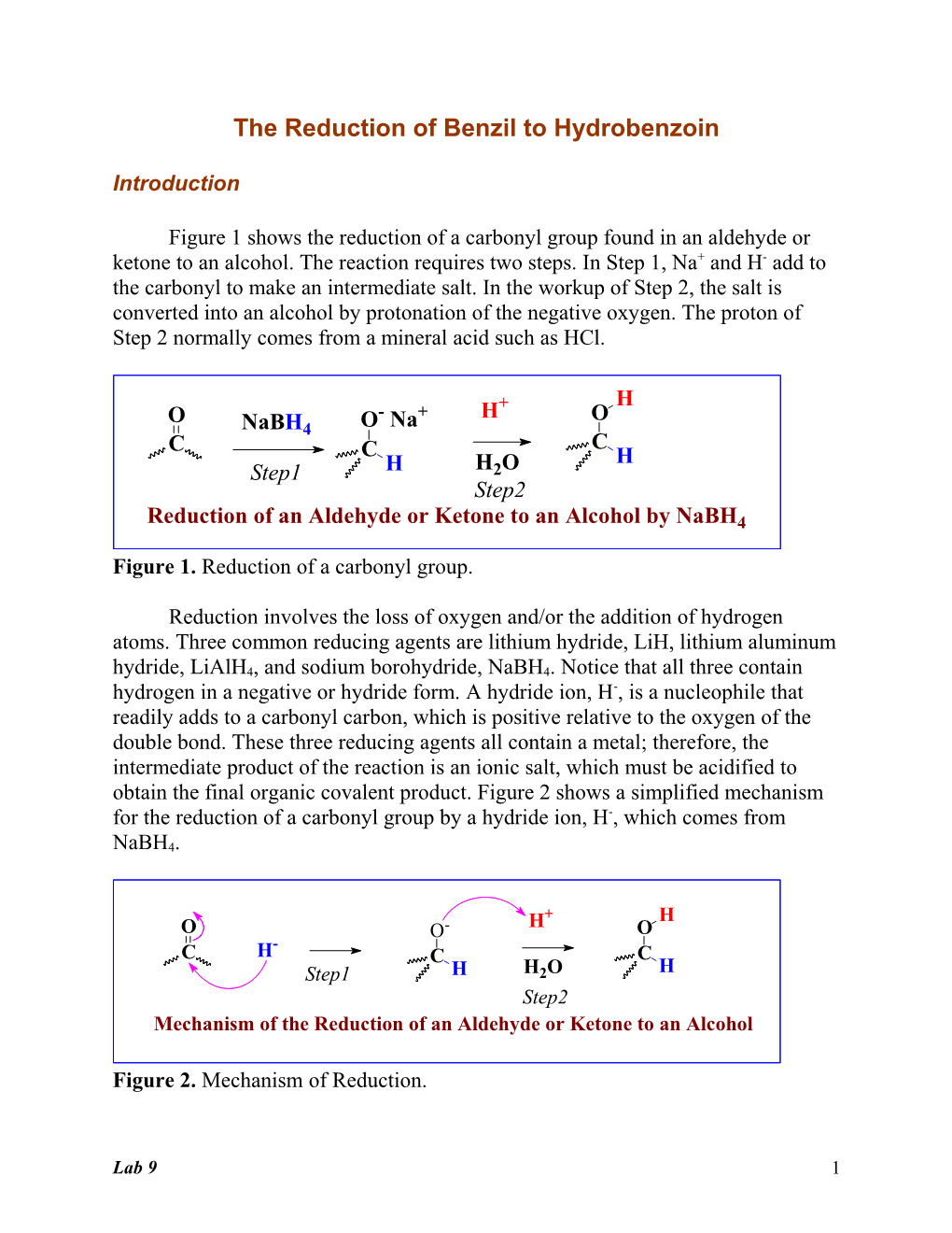 The Reduction of Benzil to Hydrobenzoin