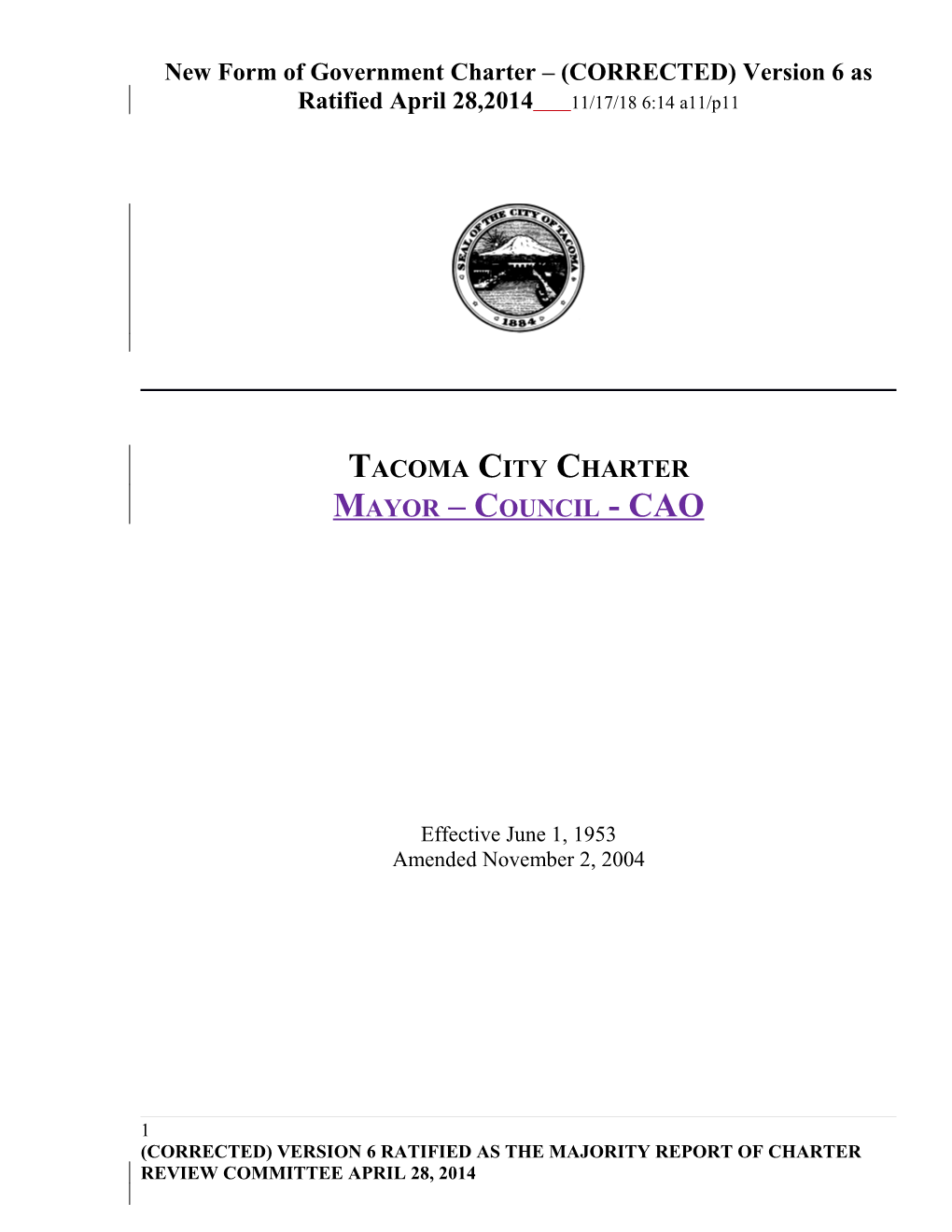 Tacoma City Charter