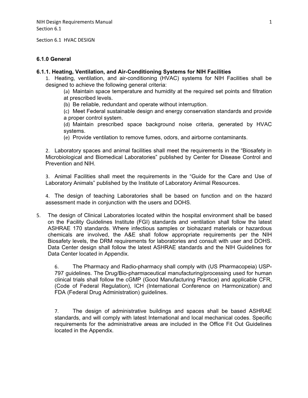 6.1.1. Heating, Ventilation, and Air-Conditioning Systems for NIH Facilities