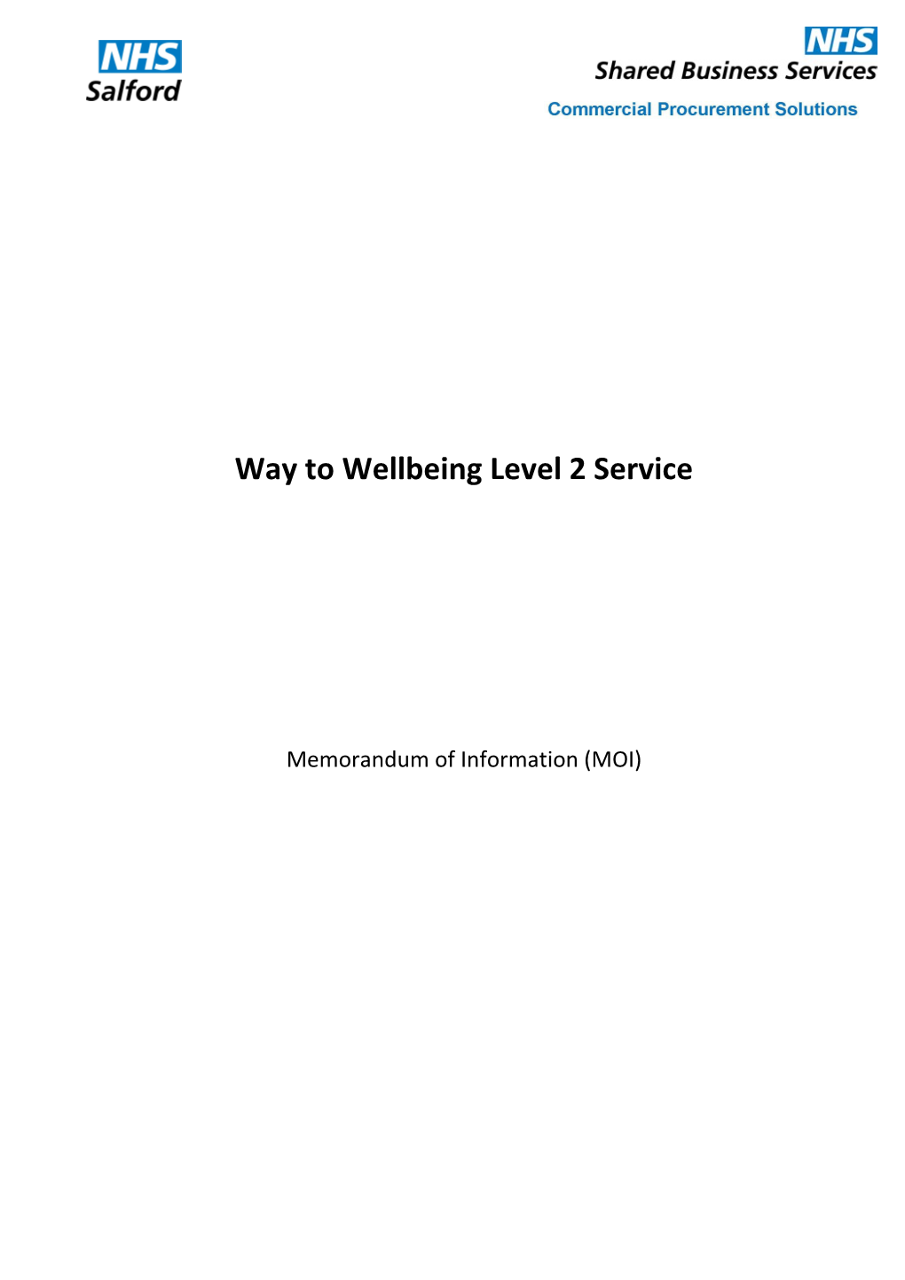 Way to Wellbeing Level 2 Service