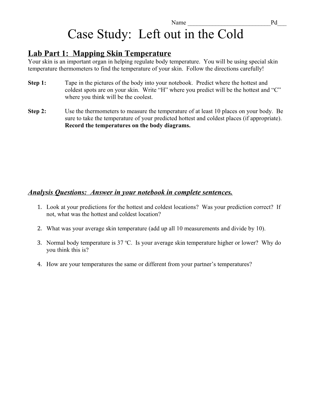 Lab Part 1: Mapping Skin Temperature