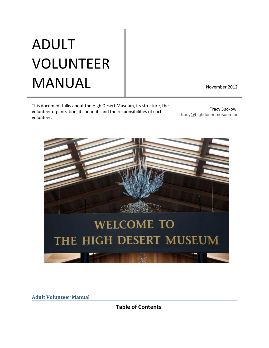 Adult Volunteer Manual