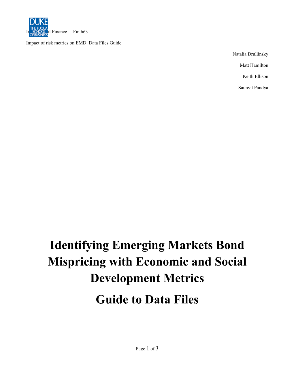 Identifying Emerging Markets Bond Mispricing with Economic and Social Development Metrics