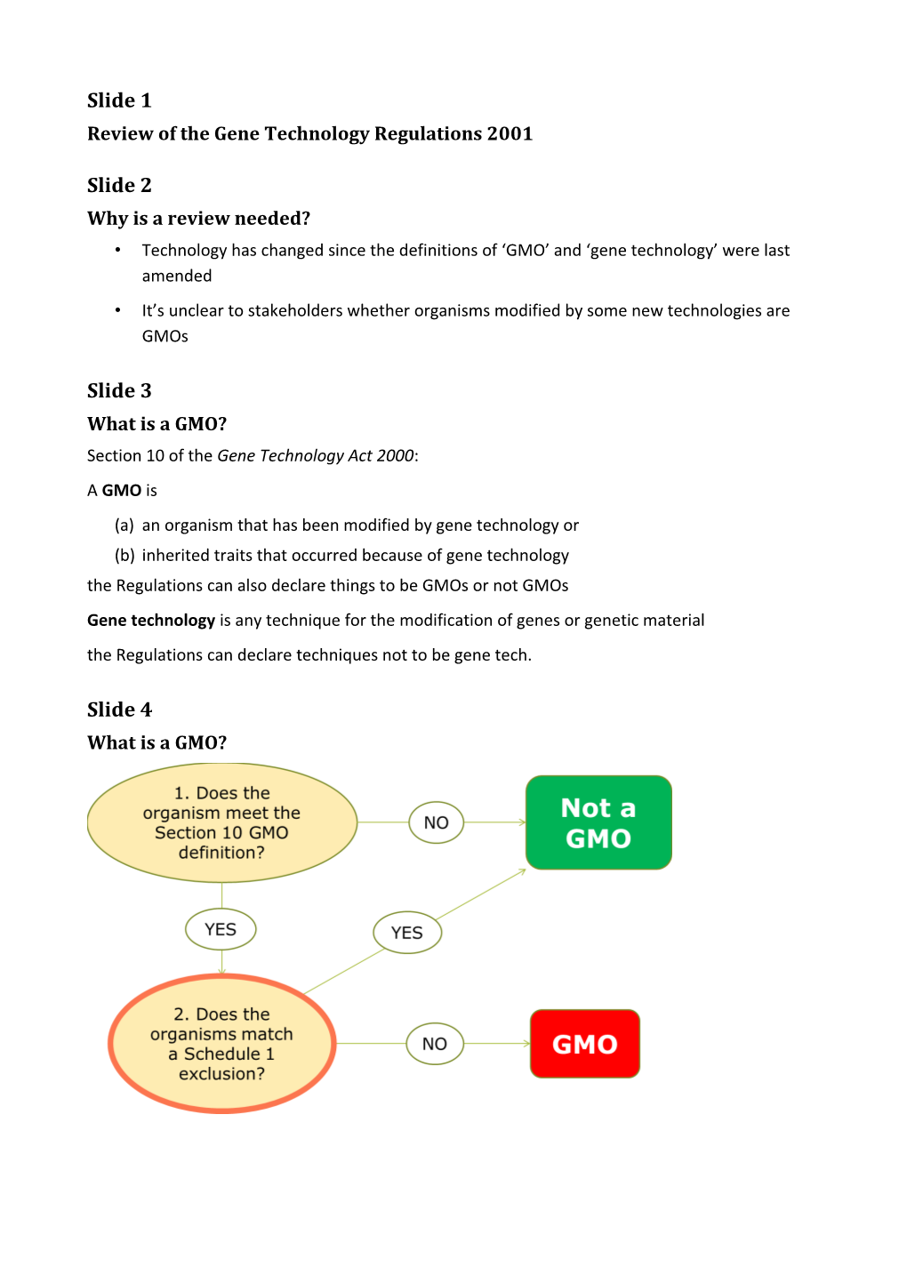 Presentation 2 - Review of the Gene Technology Regulations