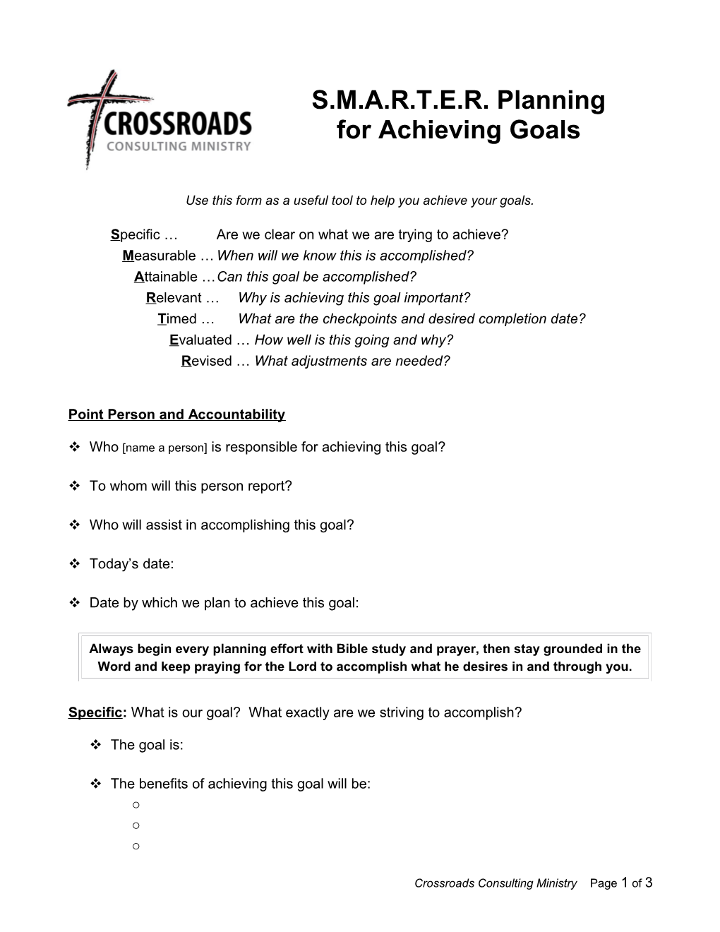 For Achieving Goals