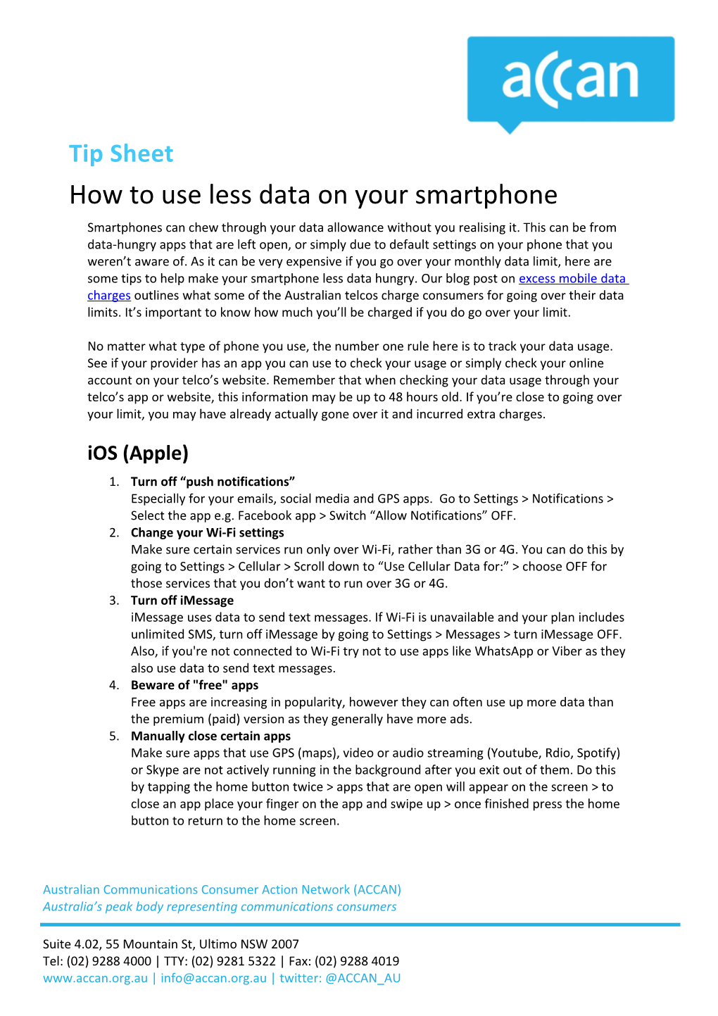 How to Use Less Data on Your Smartphone