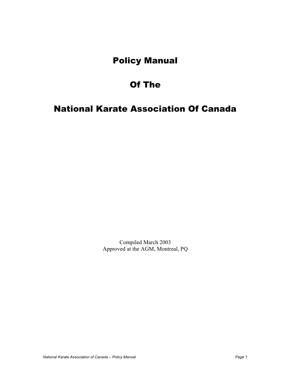 National Karate Association of Canada
