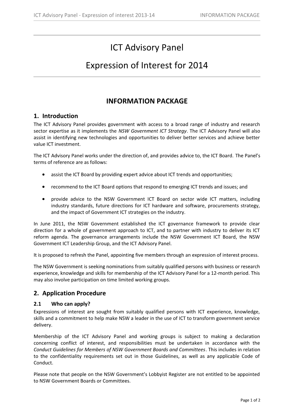 ICT Procurement and Technical Standards Working Group