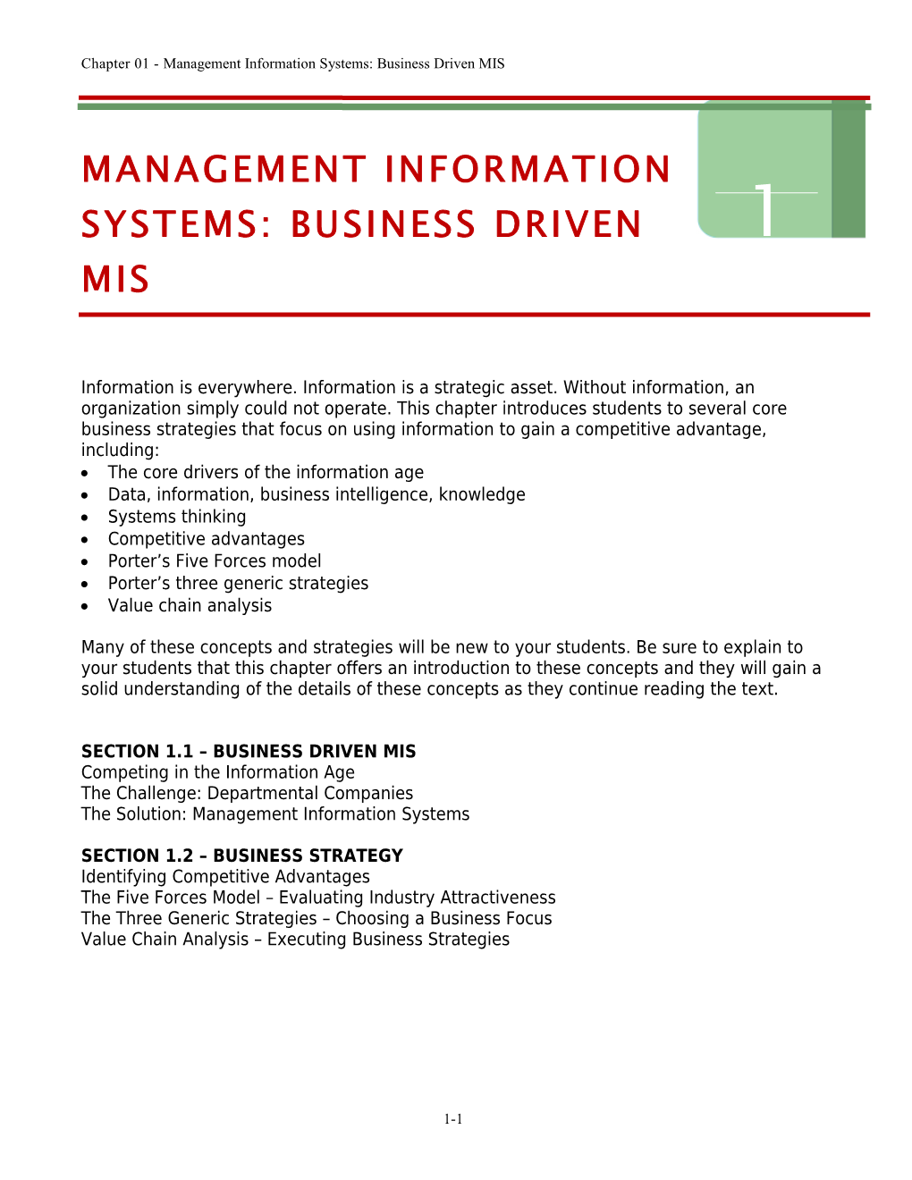 Management Information Systems: Business Driven Mis