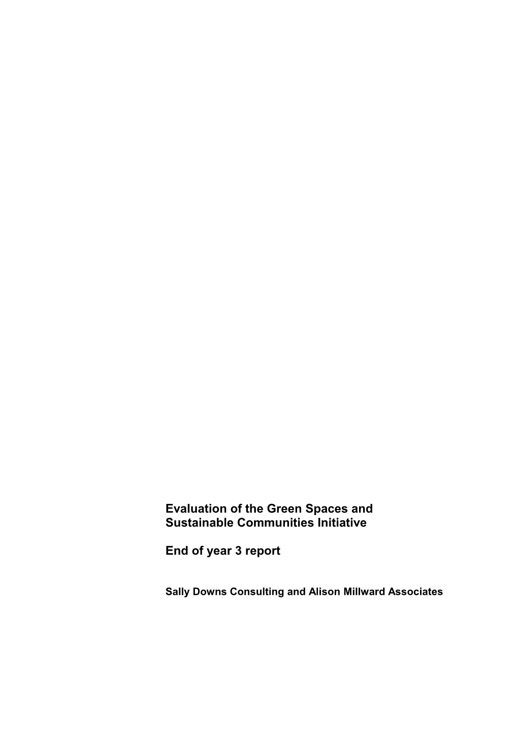 Evaluation of the Green Spaces and Sustainable Communities Initiative