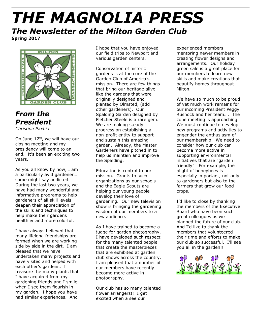 Milton Garden Club Newsletter May 2004 (B0288356;1)