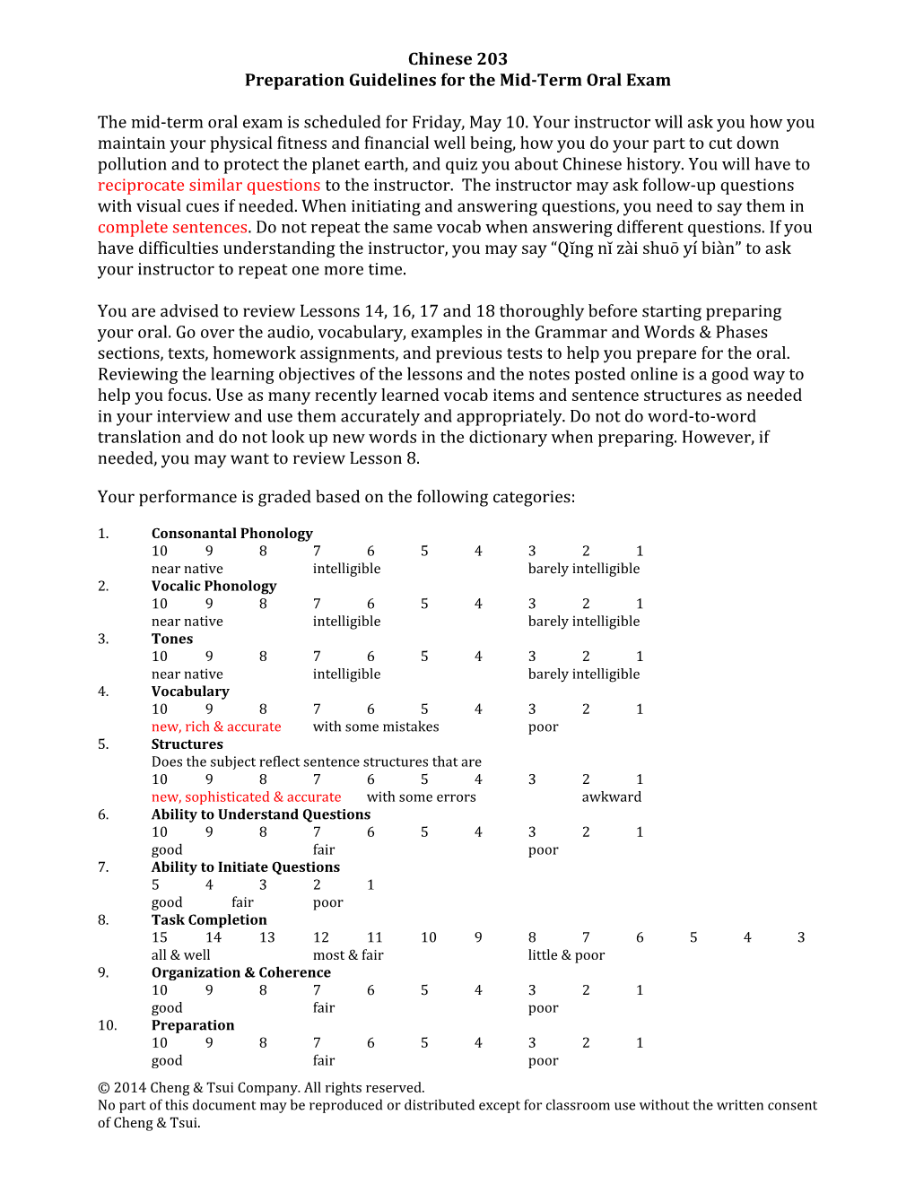 Preparation Guidelines for the Mid-Term Oral Exam