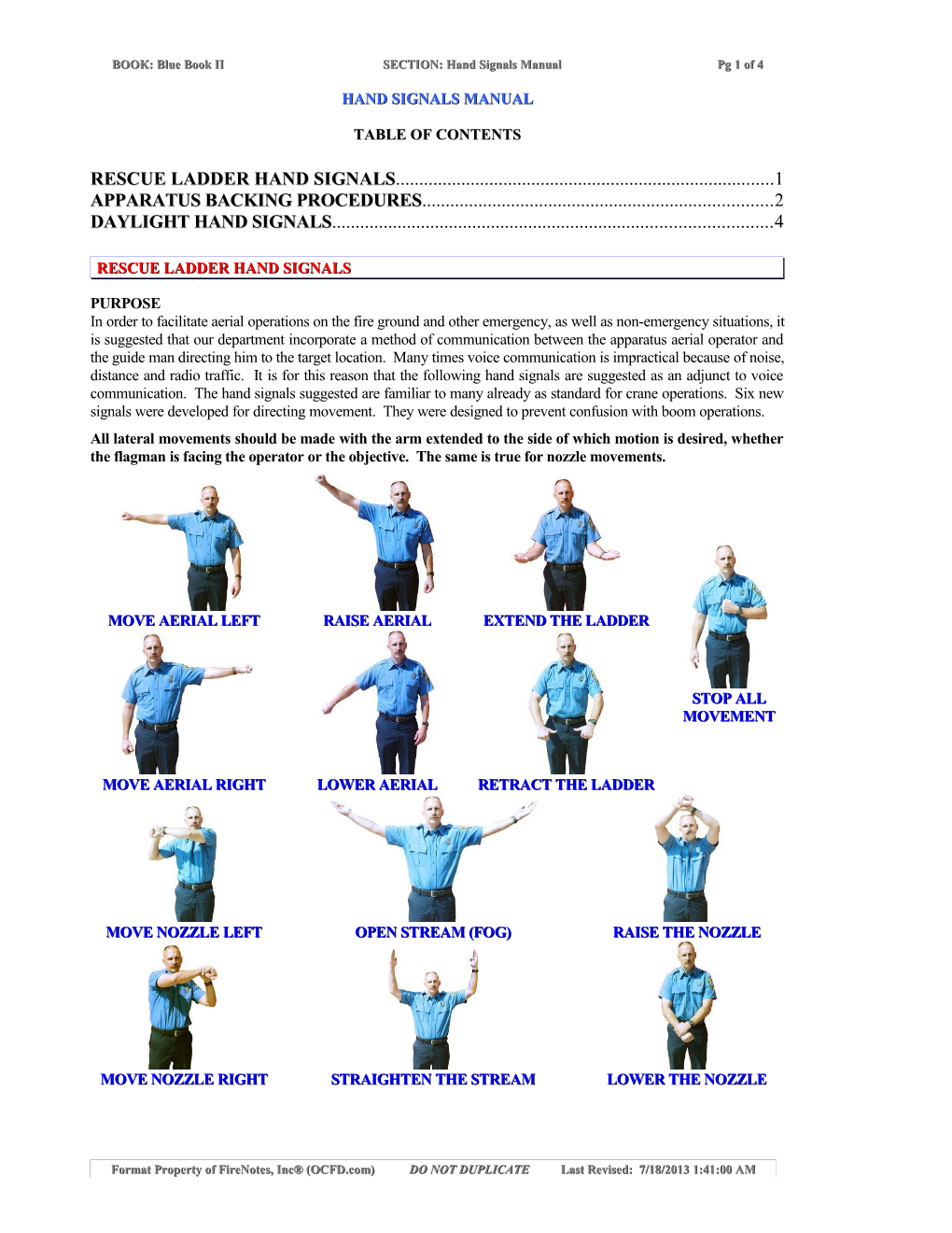 Hand Signals Manual