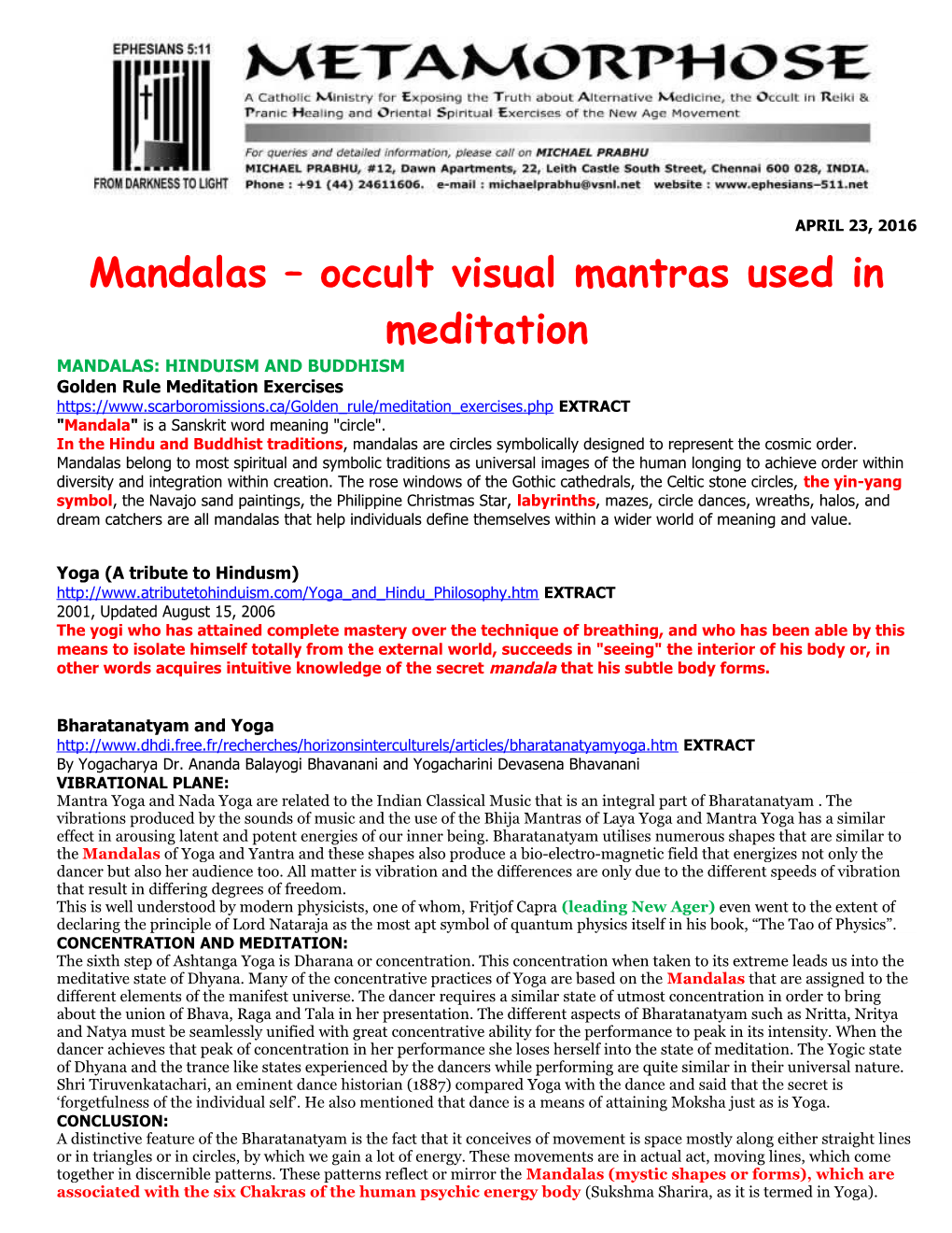 Mandalas Occult Visual Mantras Used in Meditation