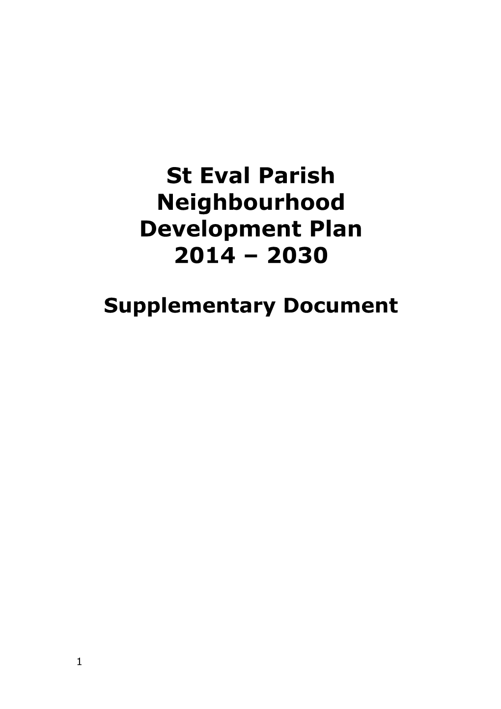 St Eval Parish Neighbourhood Development Plan
