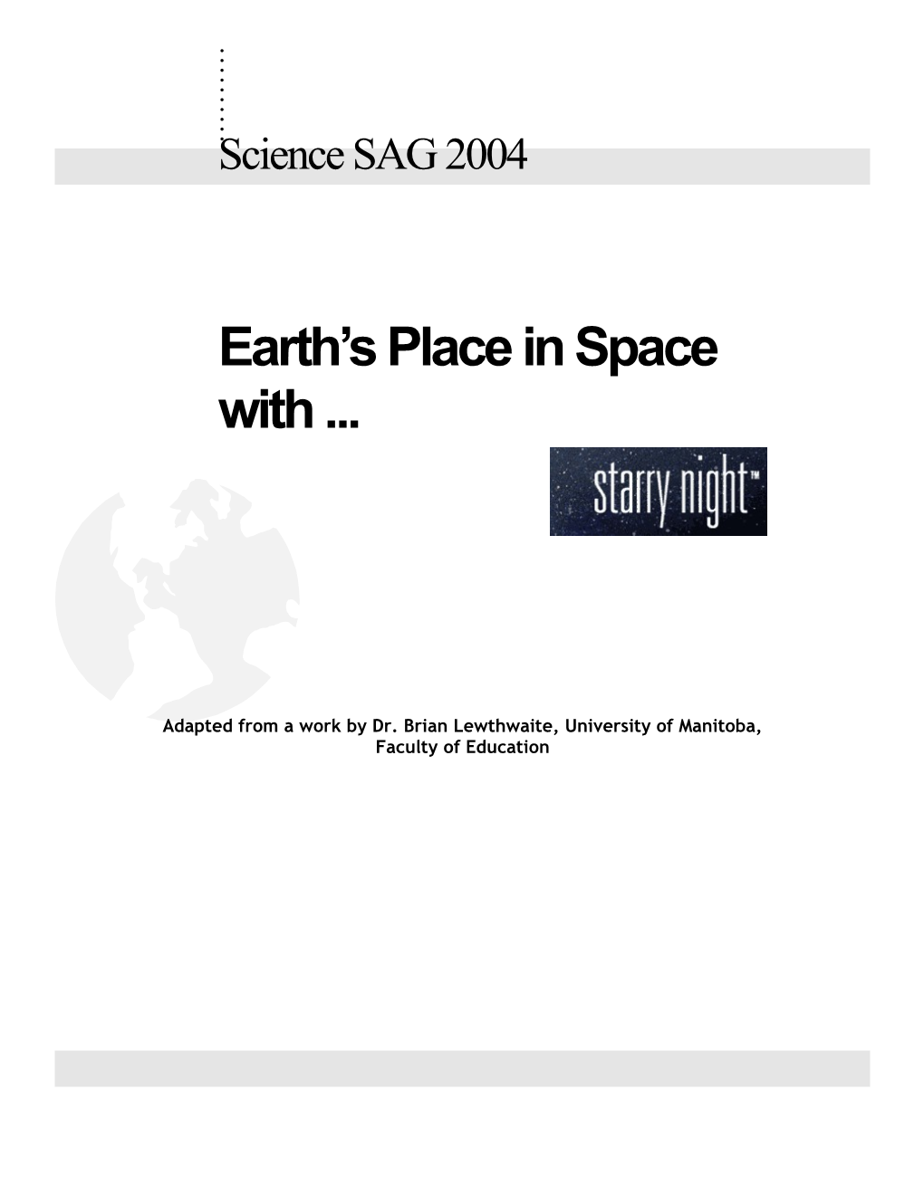 Earth S Place in Space: Reconciling First-Hand Experiences, Working with Models