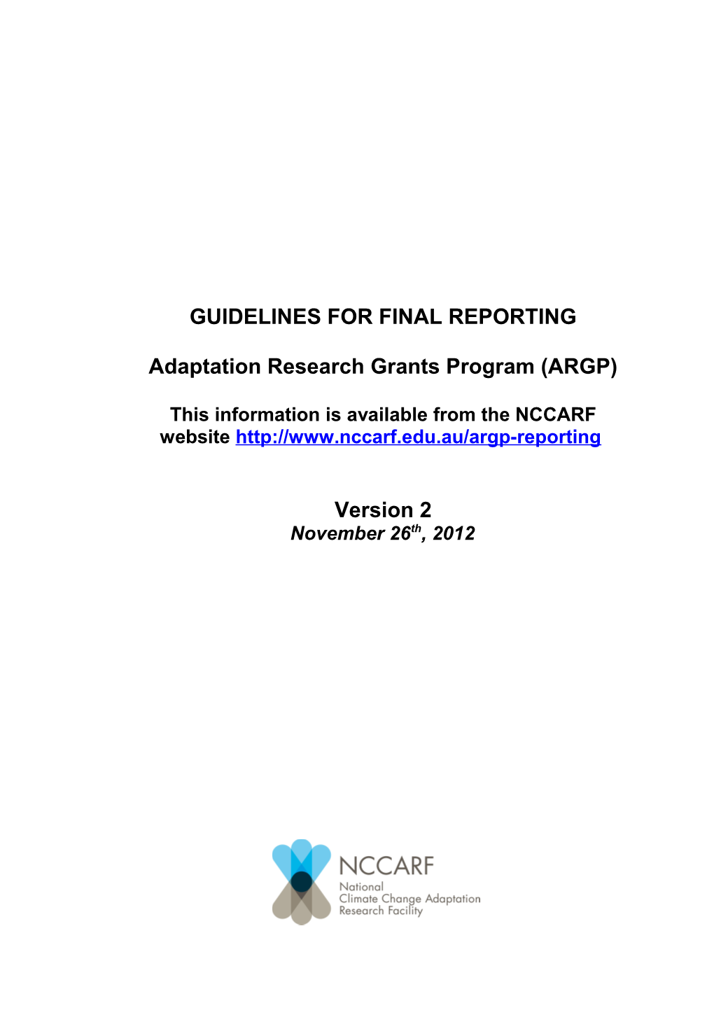 Guidelines for Final Reporting