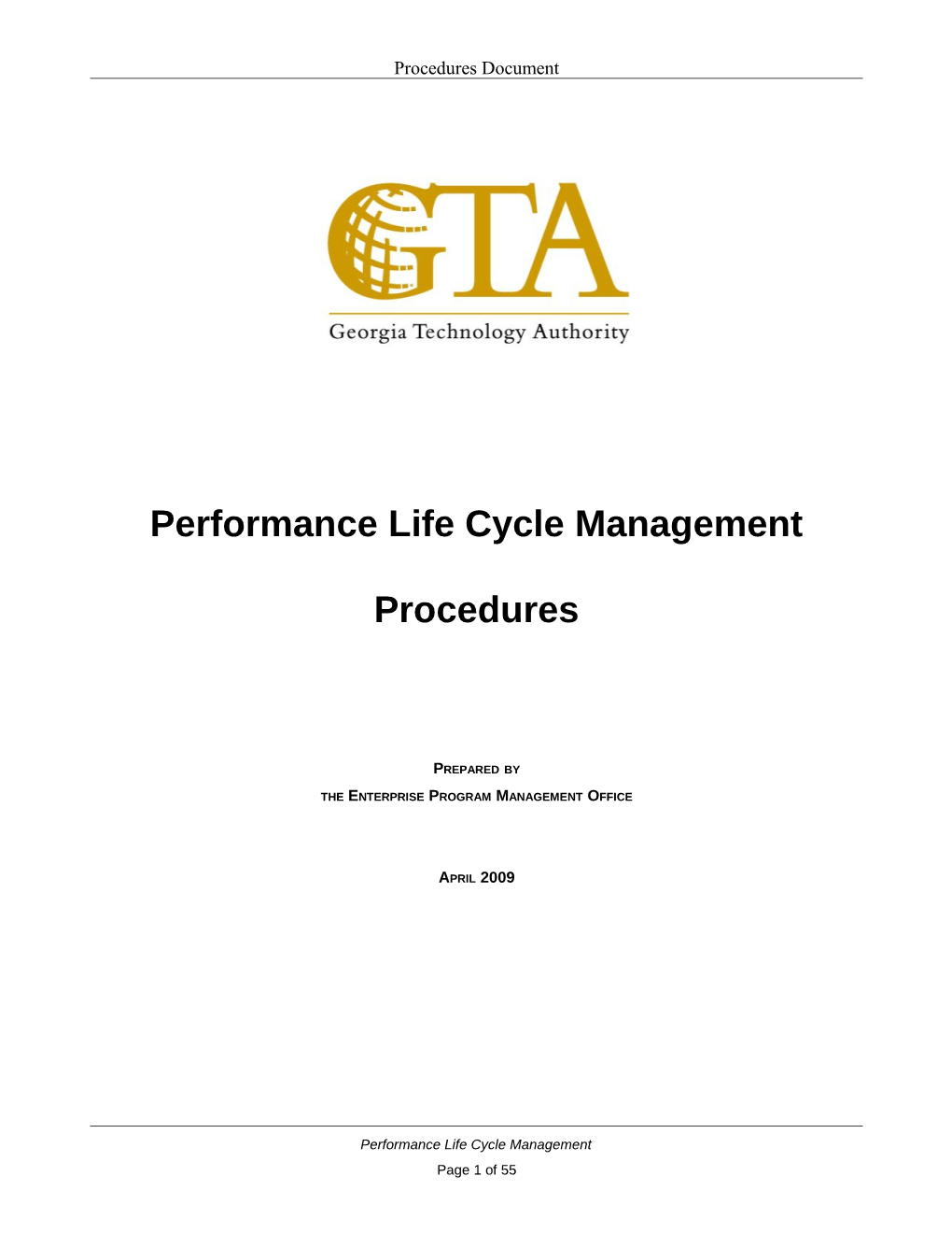 Enterprise Performance Life Cycle Framework