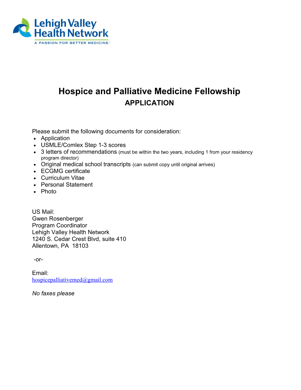 Hospice and Palliative Medicine Fellowship