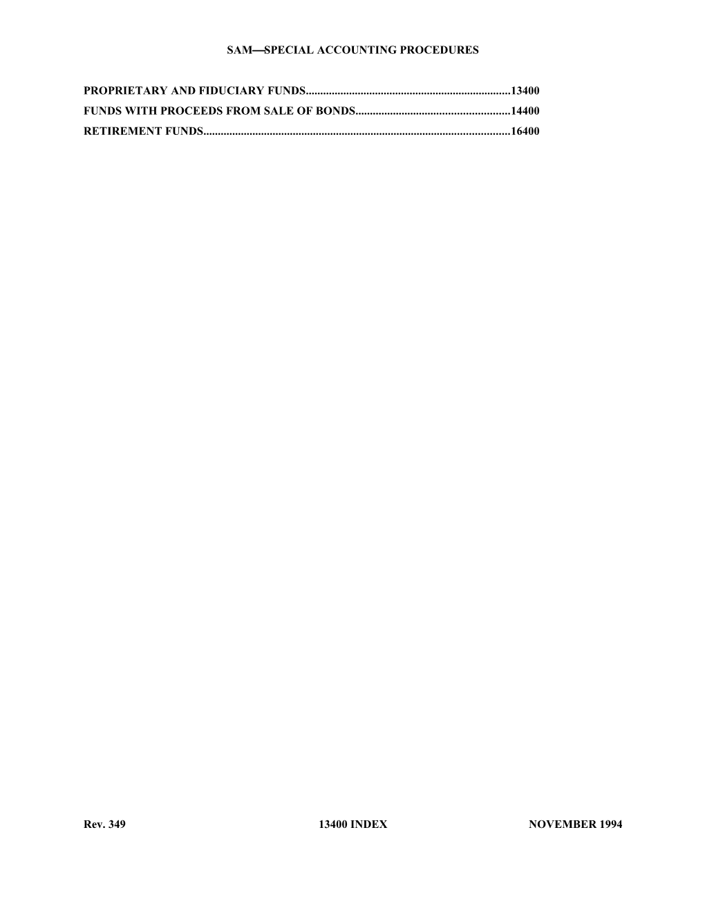 Sam Special Accounting Procedures