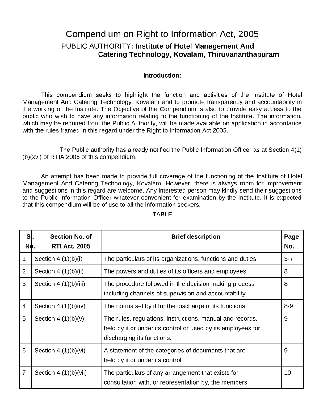 Compendium on Right to Information Act, 2005