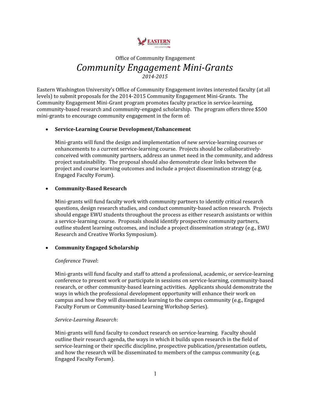 Community Engagement Mini-Grants
