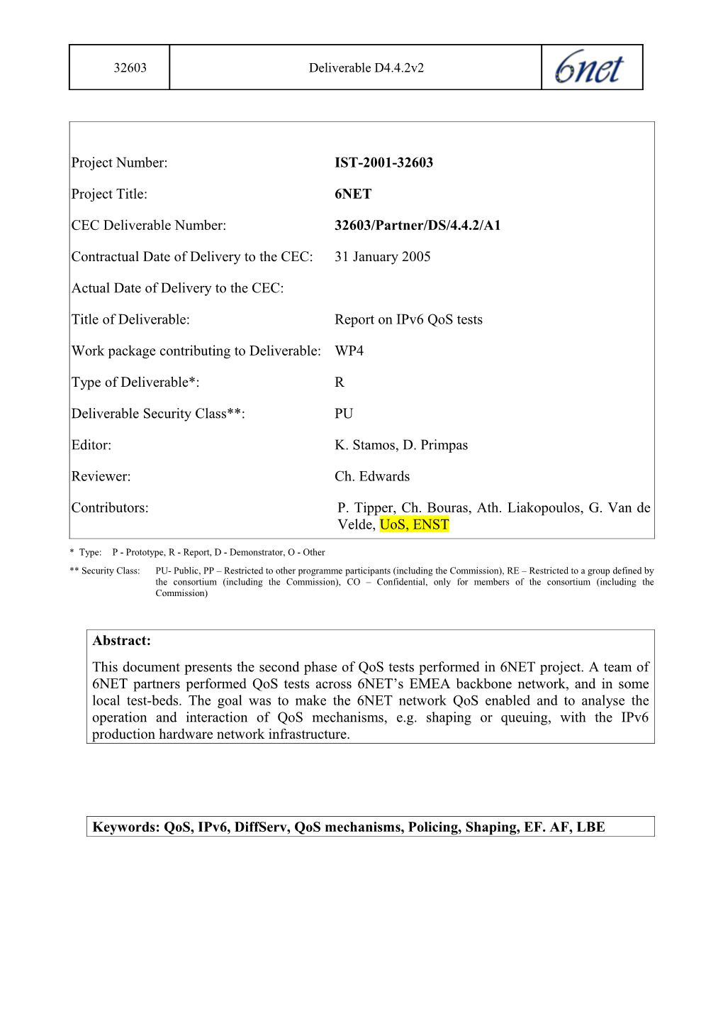 CEC Deliverable Number: 32603/Partner/DS/4.4.2/A1