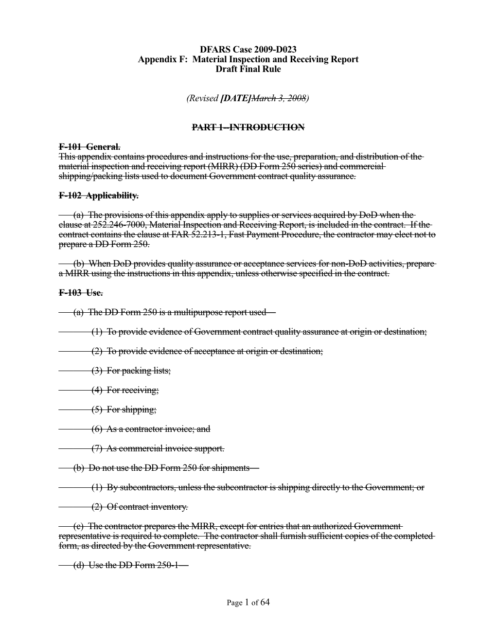 Appendix F: Material Inspection and Receiving Report