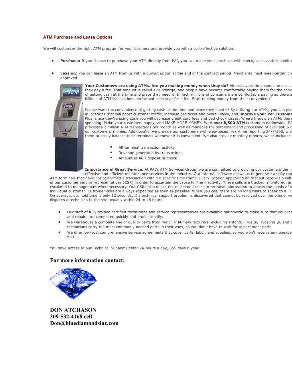 ATM Purchase and Lease Options