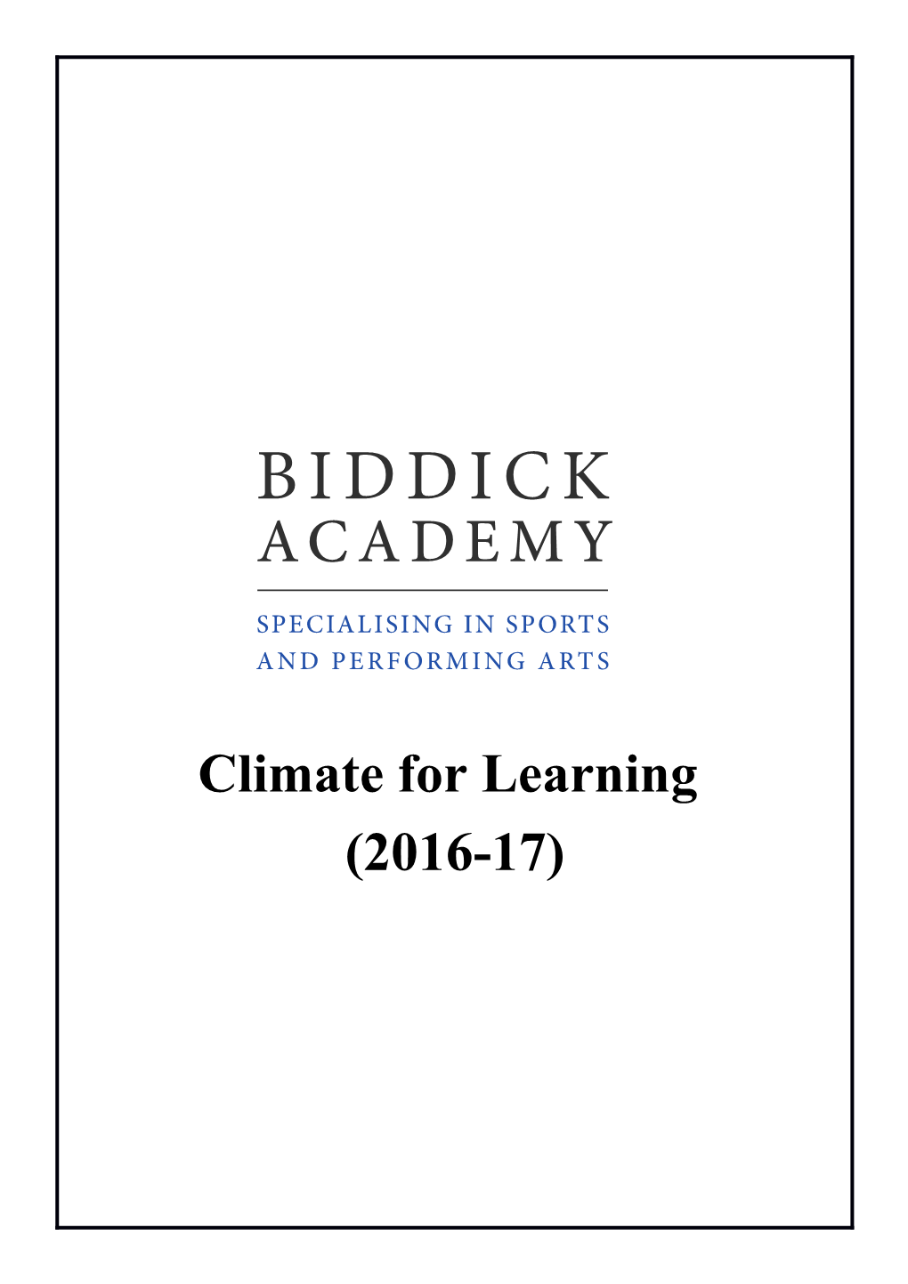 Climate for Learning Policy