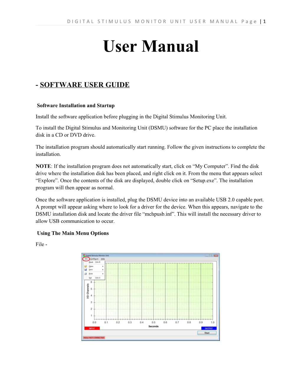 DIGITAL STIMULUS MONITOR UNIT USER MANUAL Page 1