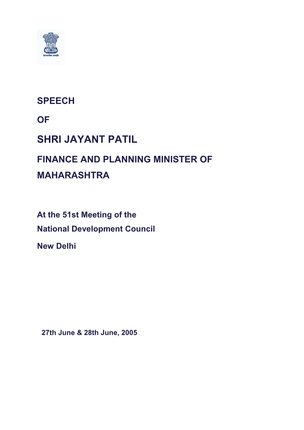 Shri Jayant Patil