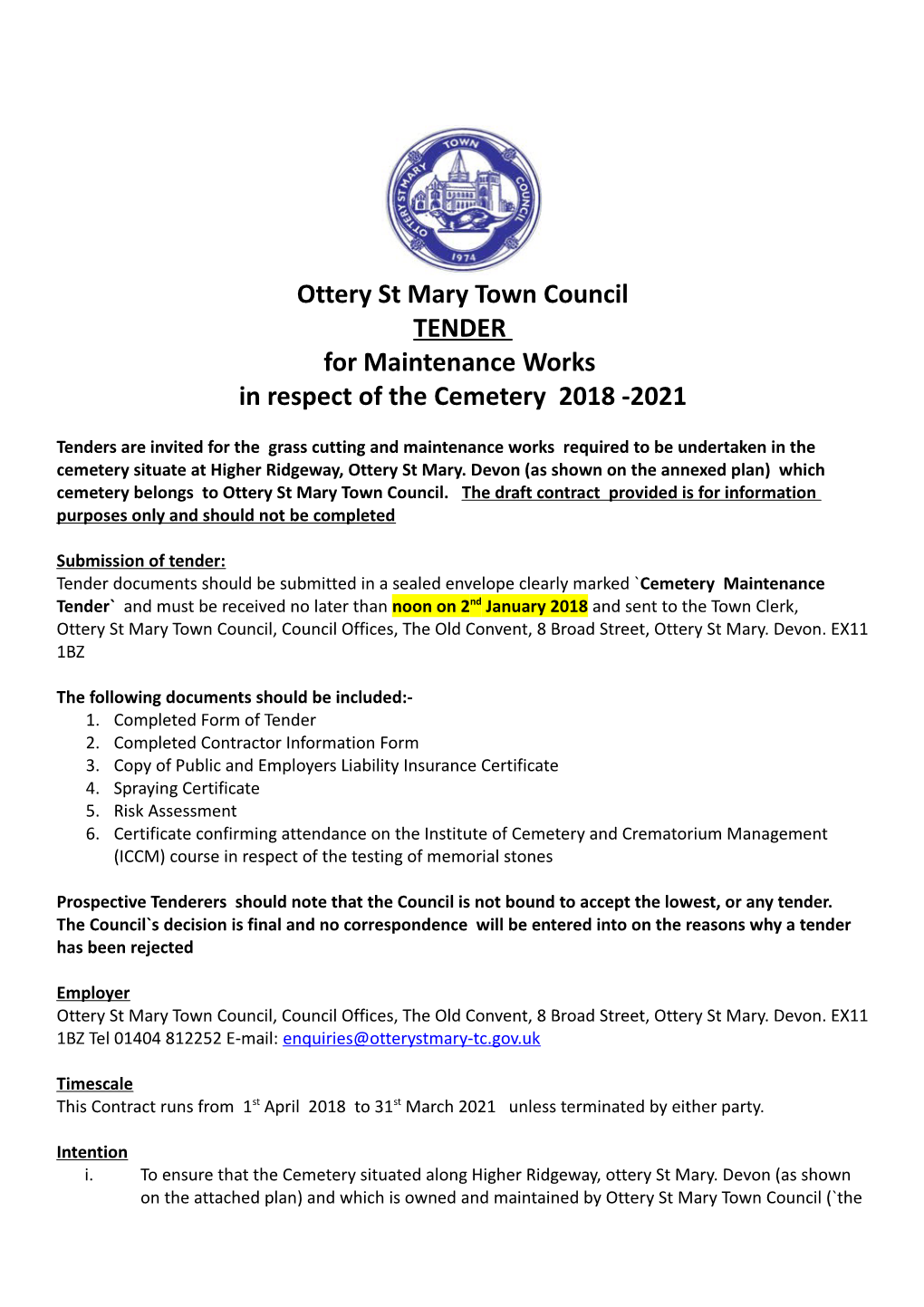 Ottery St Mary Town Council