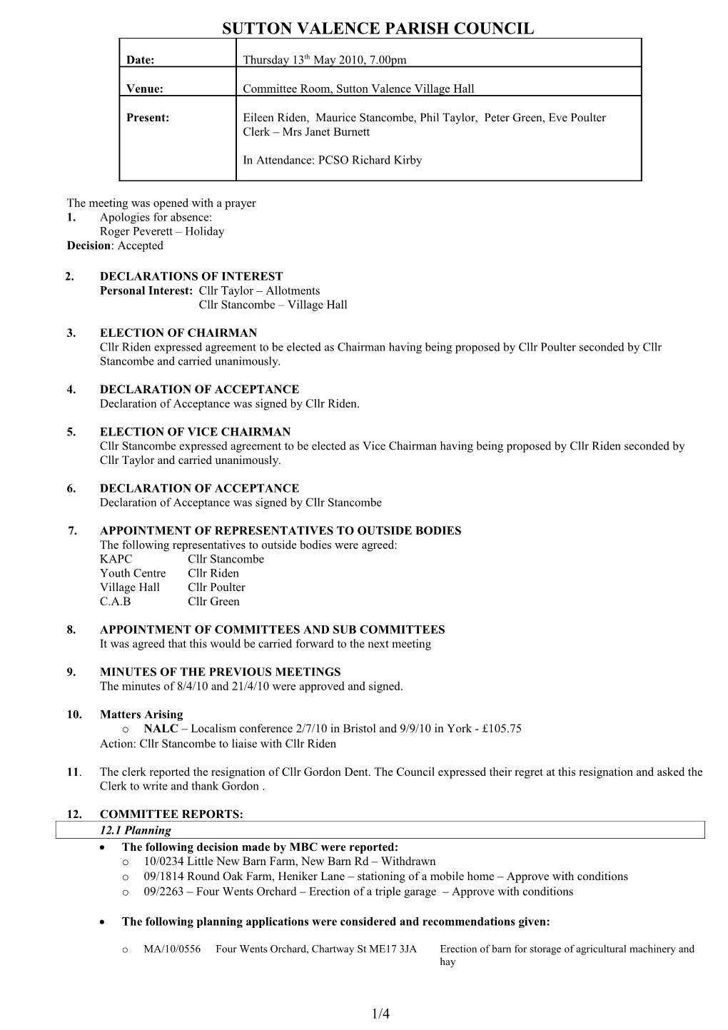 Sutton Valence Parish Council