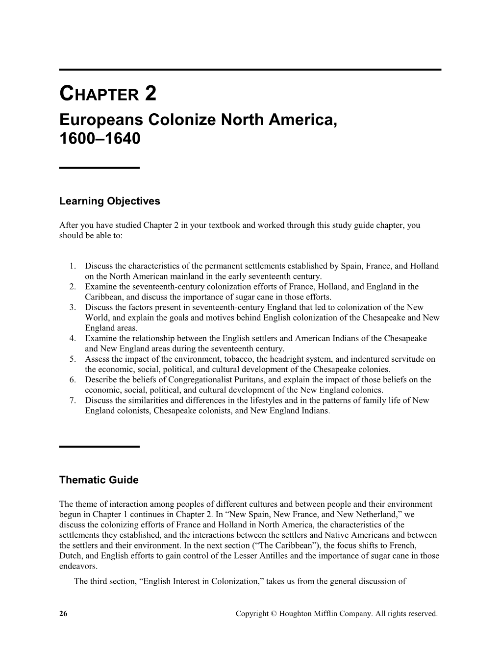 Europeans Colonize North America, 1600 16401