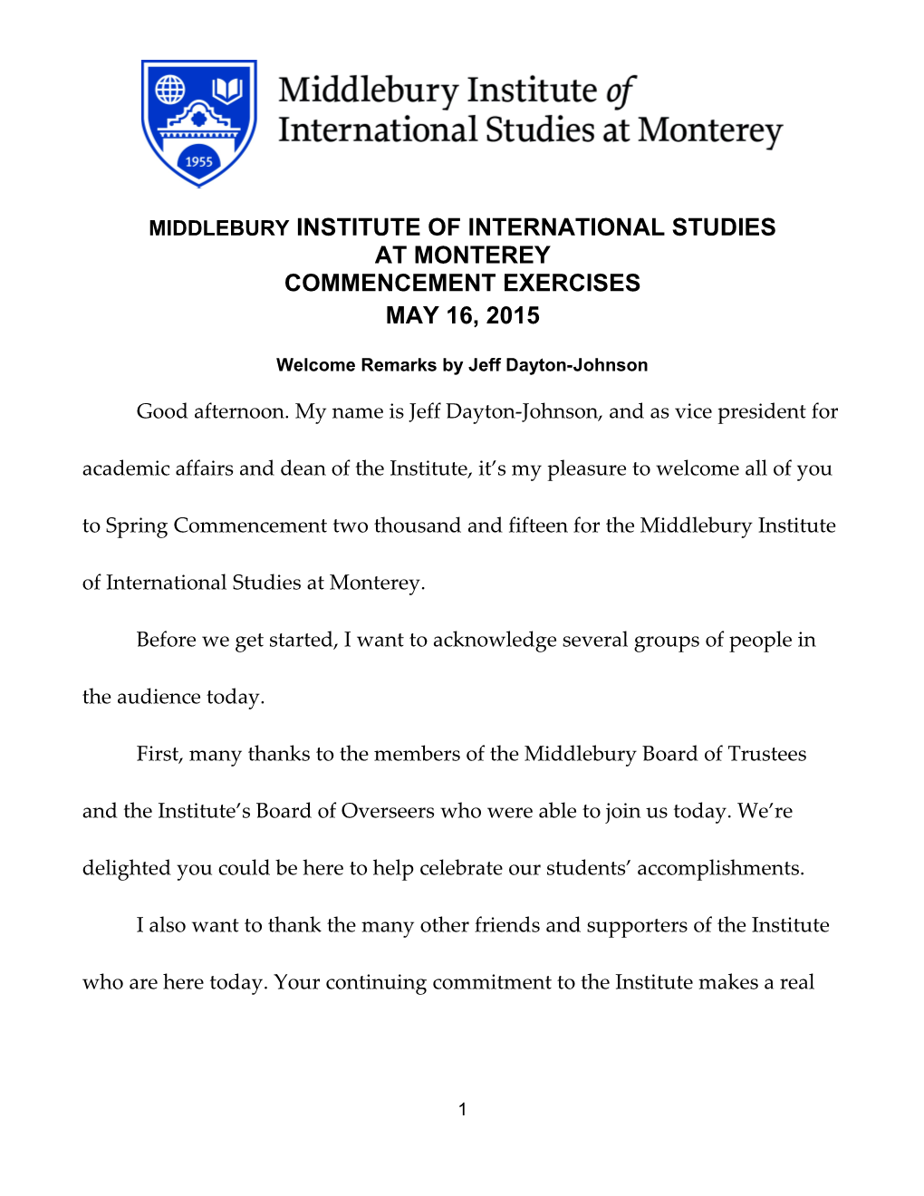 The Monterey Institute of International Studies