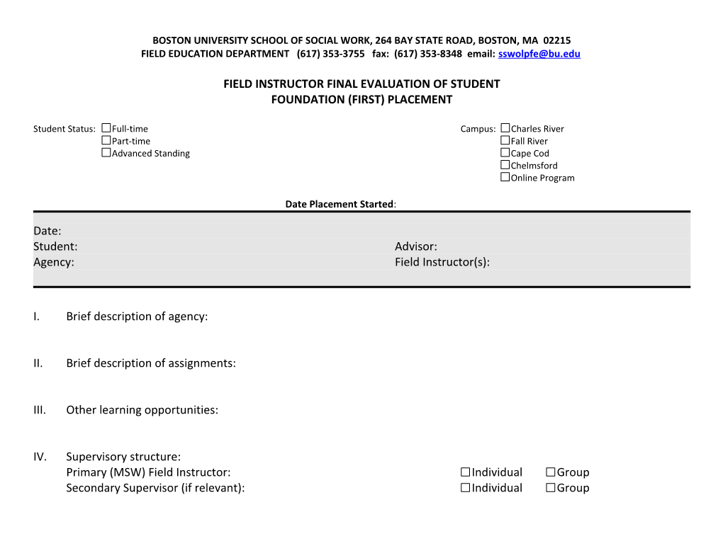 Directions for Completing Evaluation Tool