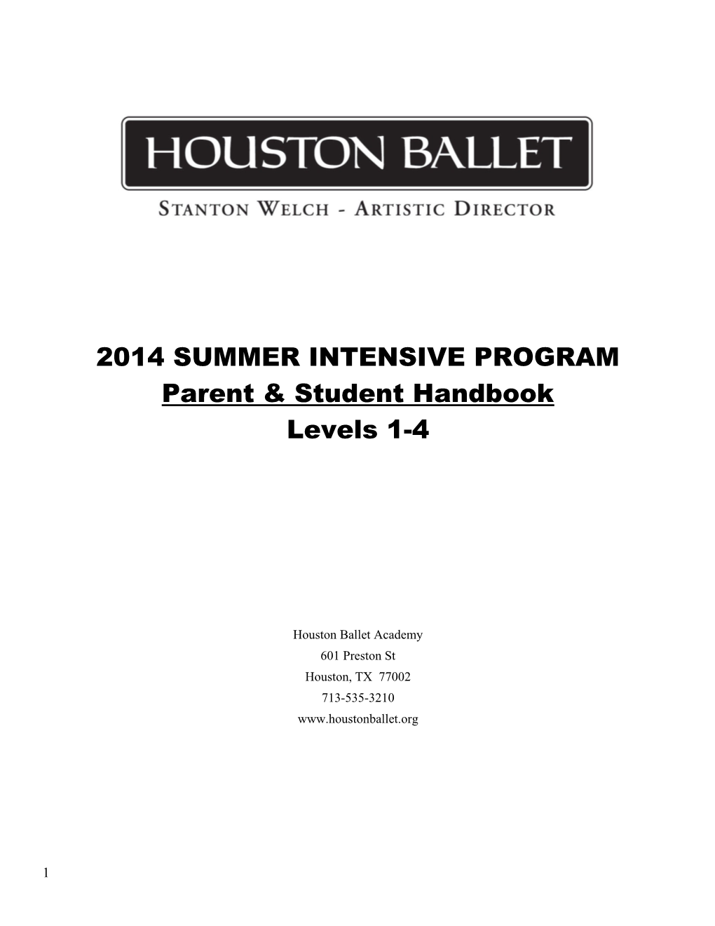 2014 Summer Intensive Program