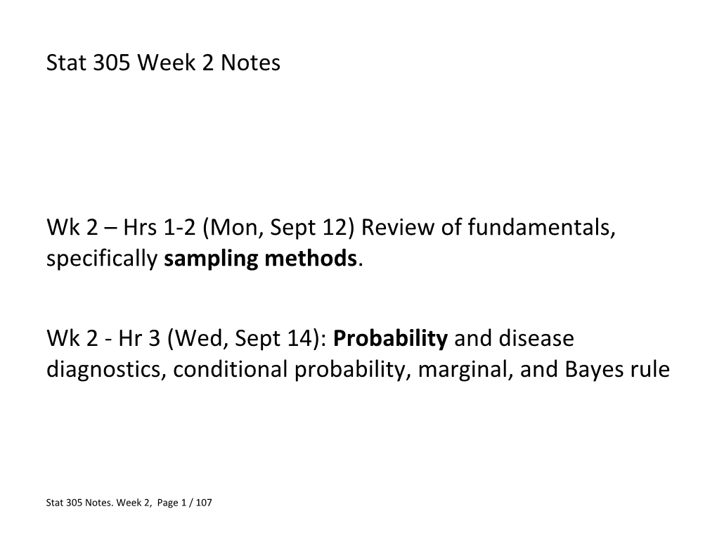 Stat 305 Week 2 Notes