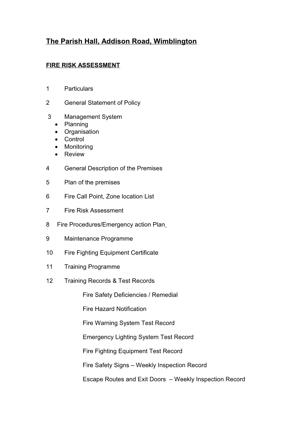 Workplace Fire Precautions Legislation