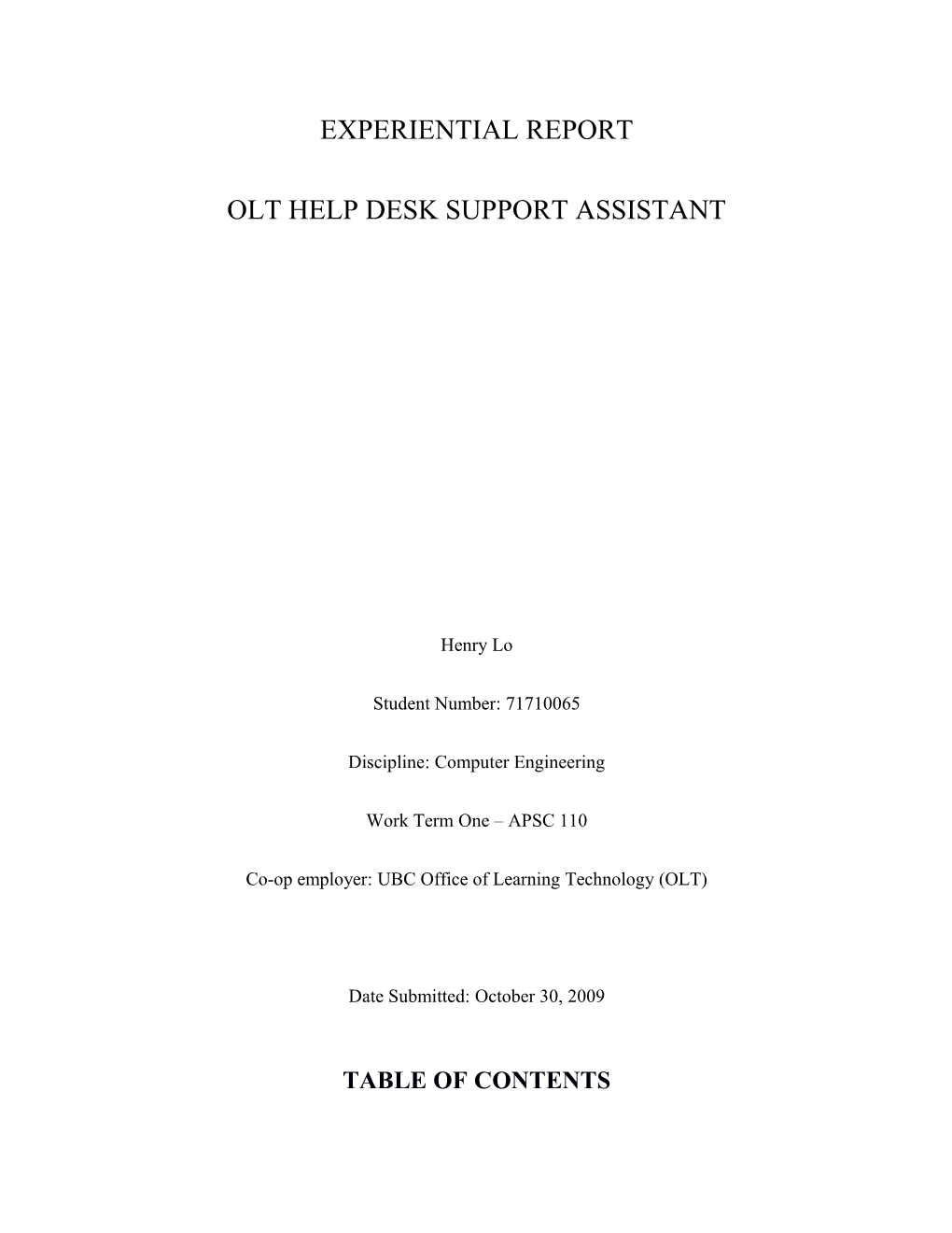 Olt Help Desk Support Assistant
