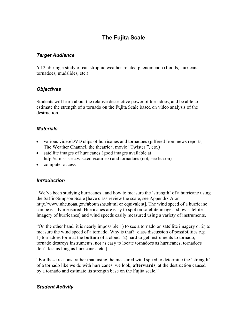 Lesson Plan: the Fajita Scale